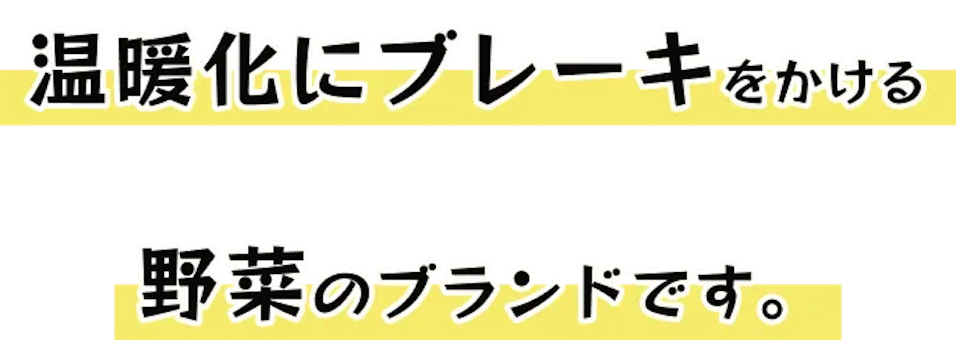 温暖化にブレーキをかける野菜のブランドです。